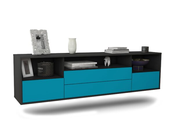 Lowboard Henderson, Türkis, hängend (180x49x35cm)