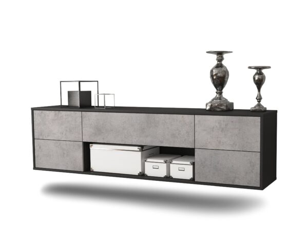 Lowboard Lincoln, Beton, hängend (180x49x35cm)