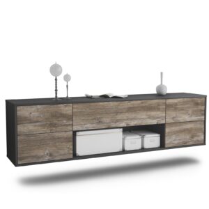 Lowboard Lincoln, Treibholz, hängend (180x49x35cm)