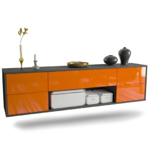 Lowboard Lincoln, Orange, hängend (180x49x35cm)