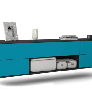 Lowboard Lincoln, Türkis, hängend (180x49x35cm)
