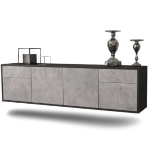 Lowboard Madison, Beton, hängend (180x49x35cm)