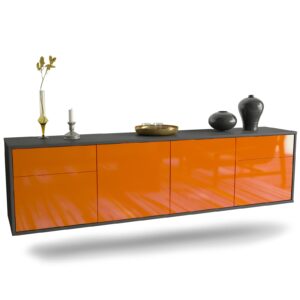Lowboard Madison, Orange, hängend (180x49x35cm)