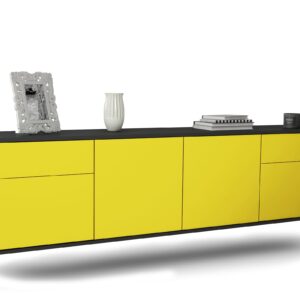 Lowboard Madison, Gelb, hängend (180x49x35cm)