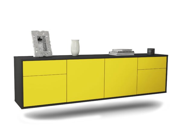 Lowboard Madison, Gelb, hängend (180x49x35cm)