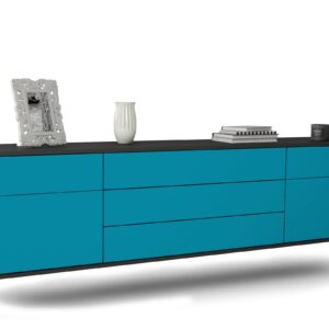 Lowboard Orlando, Türkis, hängend (180x49x35cm)