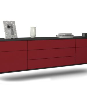 Lowboard Orlando, Bordeaux, hängend (180x49x35cm)