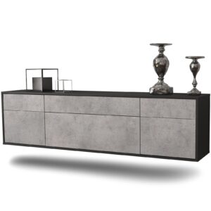 Lowboard Baton Rouge, Beton, hängend (180x49x35cm)