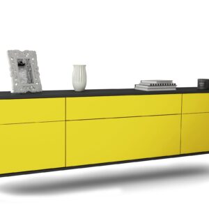 Lowboard Baton Rouge, Gelb, hängend (180x49x35cm)