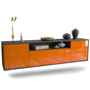 Lowboard Chesapeake, Orange, hängend (180x49x35cm)