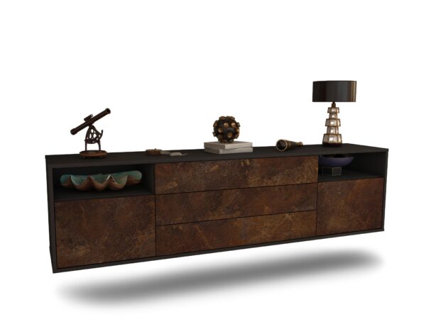 Lowboard Garland, Rost, hängend (180x49x35cm)