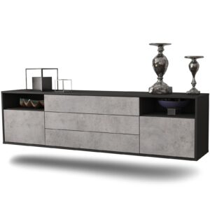 Lowboard Garland, Beton, hängend (180x49x35cm)