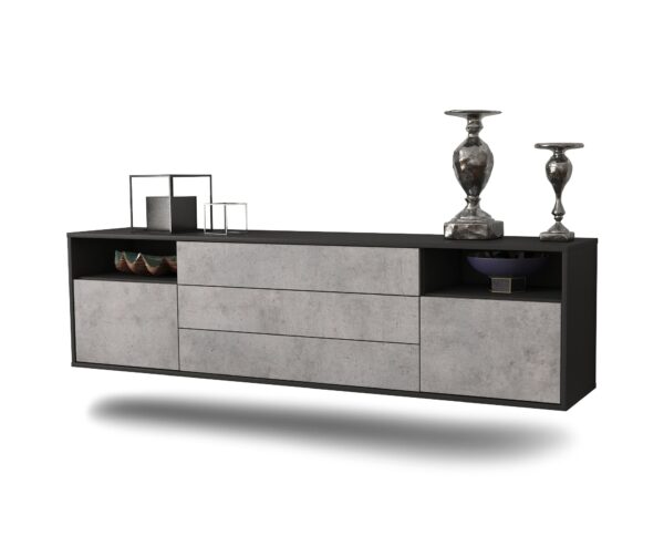 Lowboard Garland, Beton, hängend (180x49x35cm)