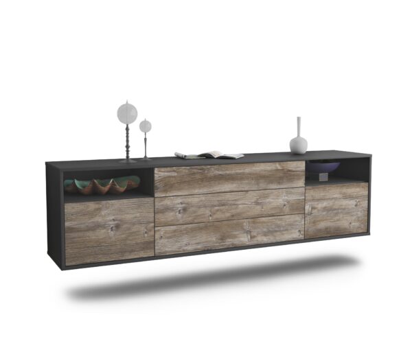 Lowboard Garland, Treibholz, hängend (180x49x35cm)