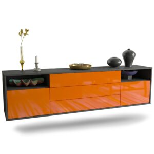 Lowboard Garland, Orange, hängend (180x49x35cm)