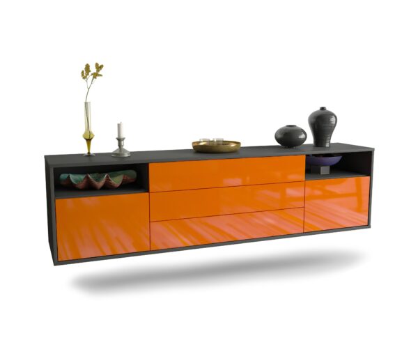 Lowboard Garland, Orange, hängend (180x49x35cm)