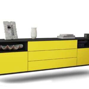 Lowboard Garland, Gelb, hängend (180x49x35cm)