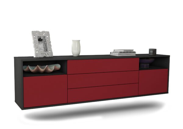 Lowboard Garland, Bordeaux, hängend (180x49x35cm)