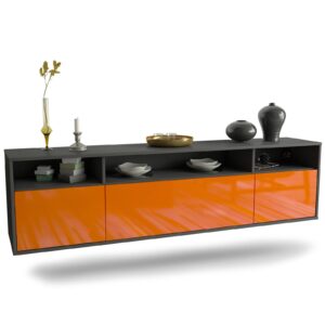Lowboard Durham, Orange, hängend (180x49x35cm)