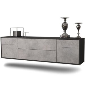 Lowboard Chula Vista, Beton, hängend (180x49x35cm)