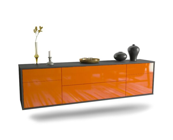 Lowboard Chula Vista, Orange, hängend (180x49x35cm)