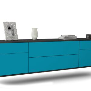 Lowboard Chula Vista, Türkis, hängend (180x49x35cm)
