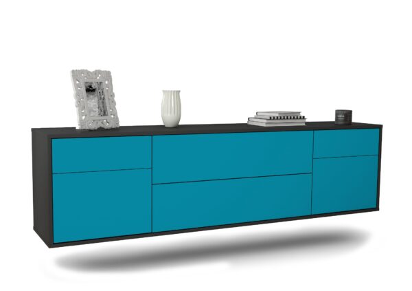 Lowboard Chula Vista, Türkis, hängend (180x49x35cm)