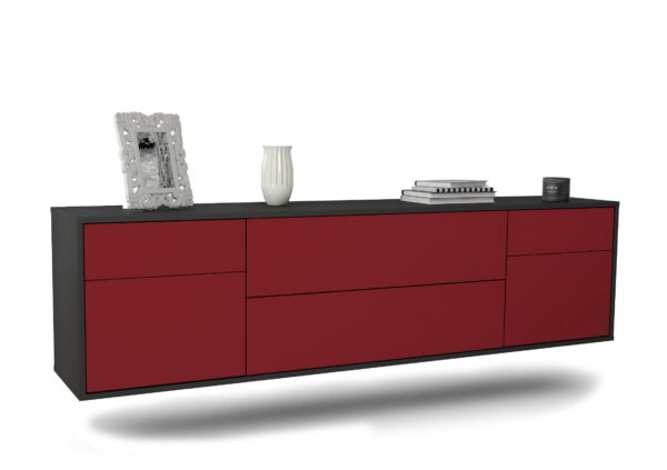 Lowboard Chula Vista, Bordeaux, hängend (180x49x35cm)