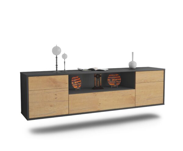 Lowboard Lubbock, Eiche, hängend (180x49x35cm)