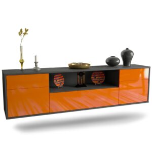 Lowboard Lubbock, Orange, hängend (180x49x35cm)