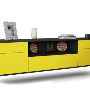 Lowboard Lubbock, Gelb, hängend (180x49x35cm)