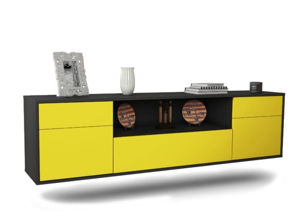 Lowboard Lubbock, Gelb, hängend (180x49x35cm)