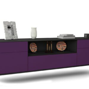 Lowboard Lubbock, Lila, hängend (180x49x35cm)