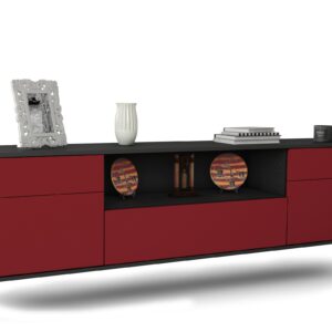 Lowboard Lubbock, Bordeaux, hängend (180x49x35cm)