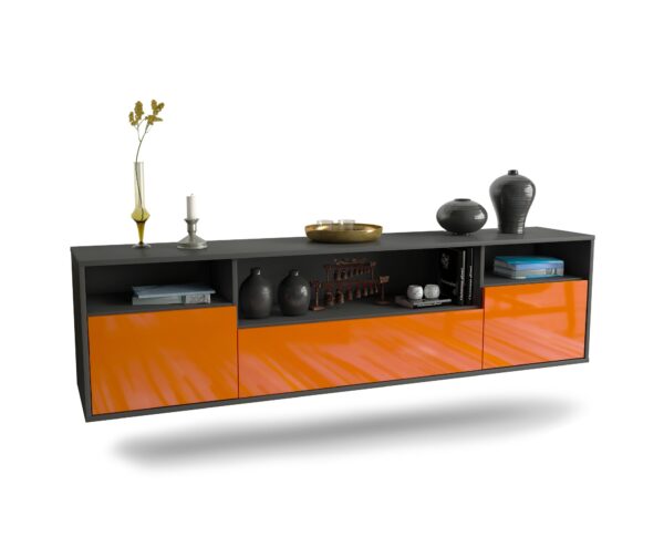 Lowboard Winston-Salem, Orange, hängend (180x49x35cm)