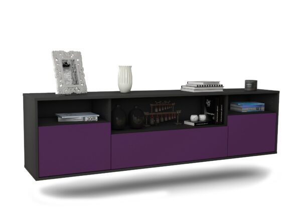 Lowboard Winston-Salem, Lila, hängend (180x49x35cm)