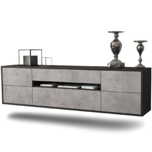 Lowboard Reno, Beton, hängend (180x49x35cm)