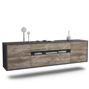 Lowboard Reno, Treibholz, hängend (180x49x35cm)