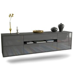 Lowboard Reno, Grau, hängend (180x49x35cm)
