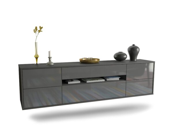 Lowboard Reno, Grau, hängend (180x49x35cm)