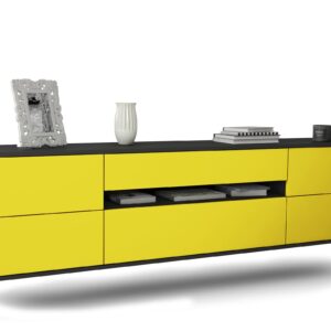 Lowboard Reno, Gelb, hängend (180x49x35cm)