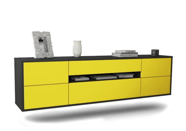 Lowboard Reno, Gelb, hängend (180x49x35cm)