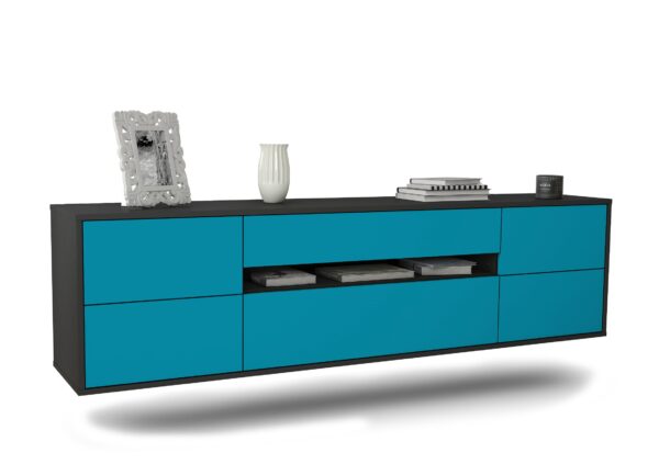 Lowboard Reno, Türkis, hängend (180x49x35cm)