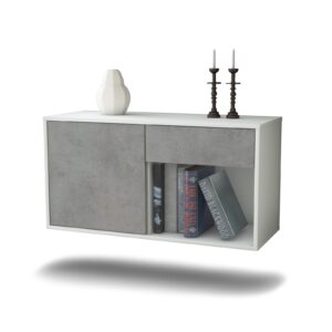 Lowboard Portland, Beton, hängend (136x49x35cm)