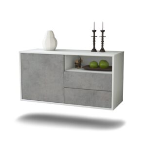 Lowboard Memphis, Beton, hängend (92x49x35cm)