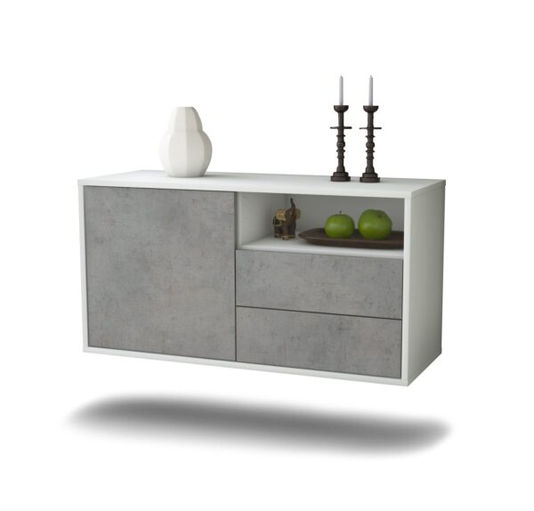 Lowboard Memphis, Beton, hängend (92x49x35cm)