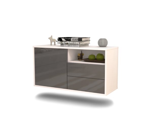 Lowboard Memphis, Grau, hängend (92x49x35cm)