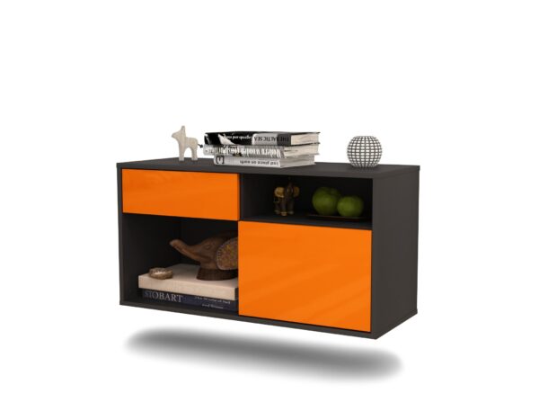 Lowboard Indianapolis, Orange, hängend (92x49x35cm)