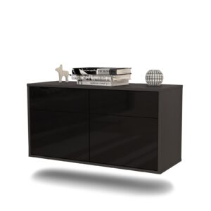 Lowboard Austin, Schwarz, hängend (92x49x35cm)