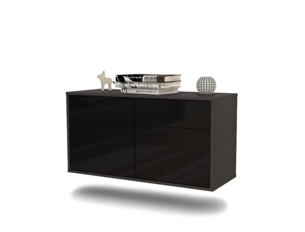 Lowboard Austin, Schwarz, hängend (92x49x35cm)